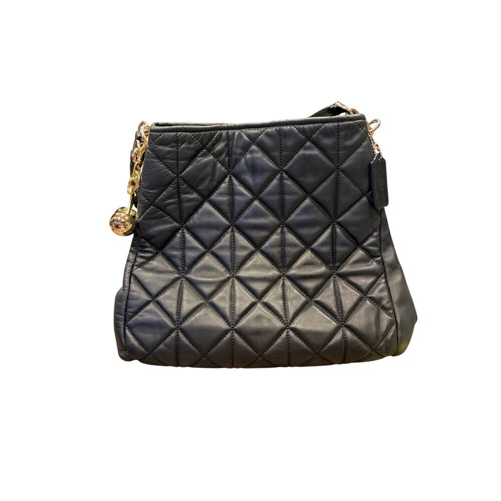 COACH Purse #F36696 Phoebe Shoulder Bag Black Quilted Leather. Retail: $525
